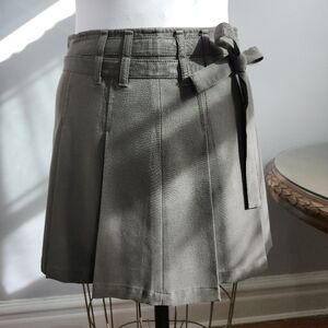 H&M Olive Mini Skirt with Double Belted Waist 6